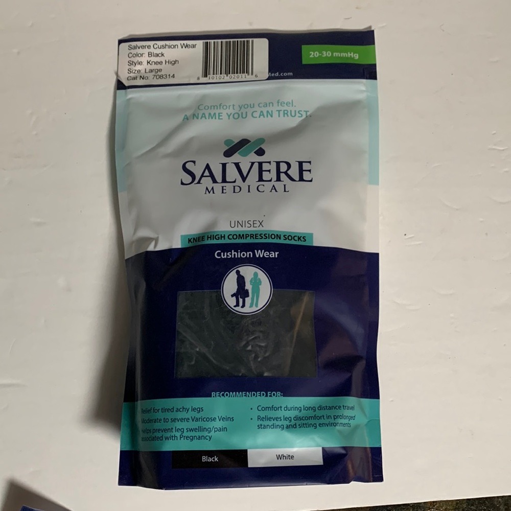 NWT SALVERE Medical UNISEX Cushion Wear Knee Highs Compression Socks